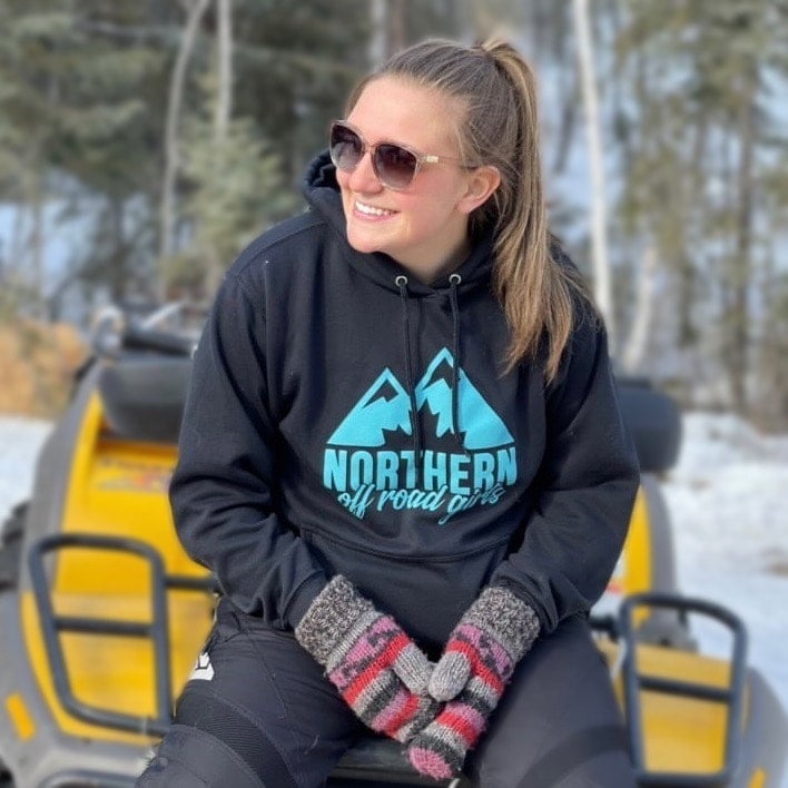 Black Hoodie with Blue Logo